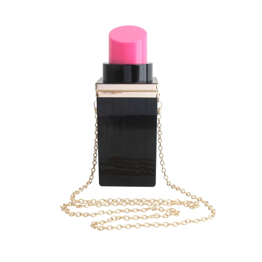 Lipstick Shape Evening Clutch Bag Chain Party Tote Handbag