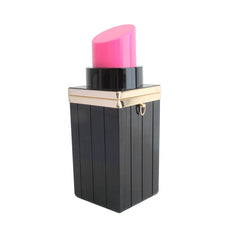 Lipstick Shape Evening Clutch Bag Chain Party Tote Handbag