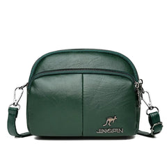 Women Leather Messenger Bag Crossbody Multi-compartment Shoulder Handbag