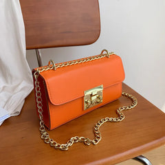 Retro Lock Shoulder Messenger Small Square Bag Clutch Purse Hand Bag