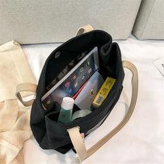 Women Tote Bag Canvas Girl Students Shoulder Handbag