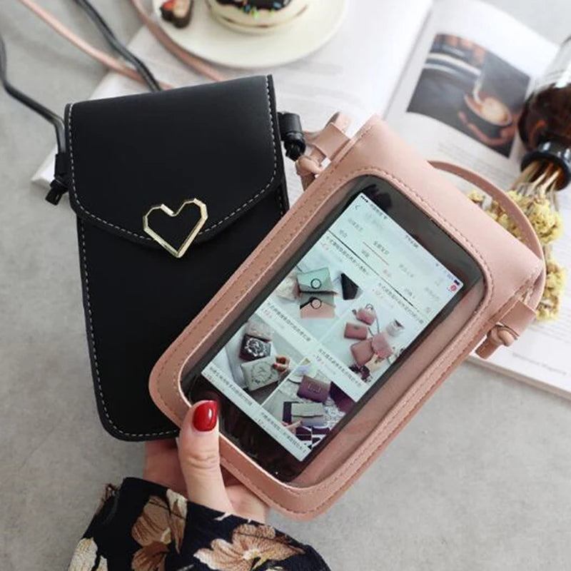 Transparent Women Coin Purse Cross Shoulder Bag Girls Phone Bags