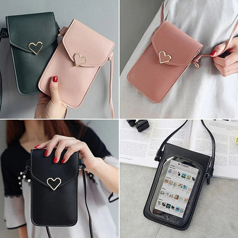 Transparent Women Coin Purse Cross Shoulder Bag Girls Phone Bags