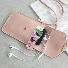Transparent Women Cross Shoulder Bag Mini Heart Hasp Mobile Pouch