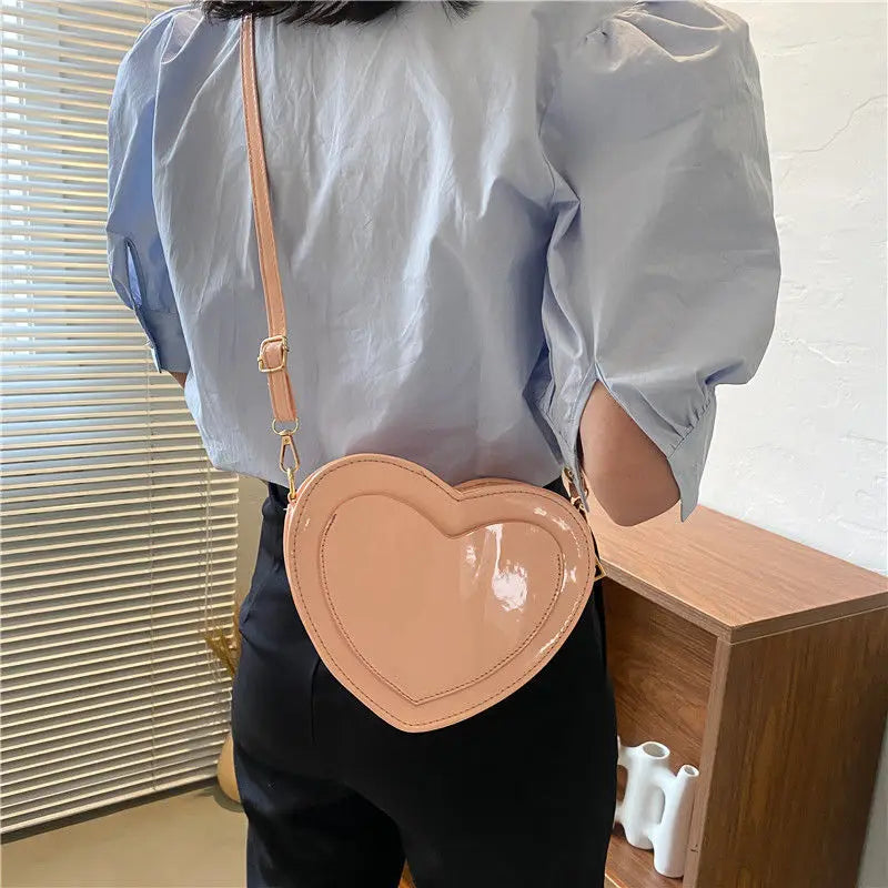Women Bag Heart PU Flap Ladylike Crossbody MINI Girls Bag