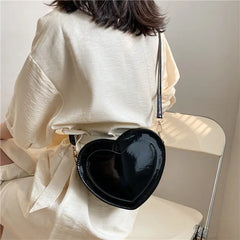 Women Bag Heart PU Flap Ladylike Crossbody MINI Girls Bag