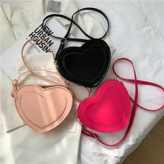 Women Bag Heart PU Flap Ladylike Crossbody MINI Girls Bag