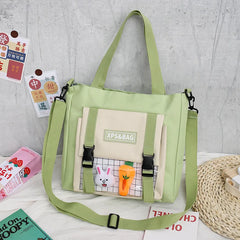 Canvas Shoulder Bag College Student School Messenger Crossbody Handbag