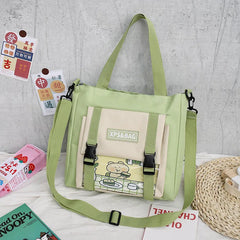 Canvas Shoulder Bag College Student School Messenger Crossbody Handbag