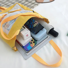 Korea Japan Canvas Backpack School Bag Shoulder Messenger Handbag