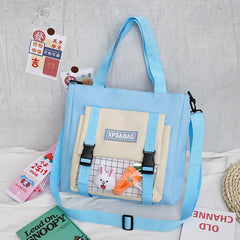 Canvas Shoulder Bag Korean Japanese Crossbody Satchel