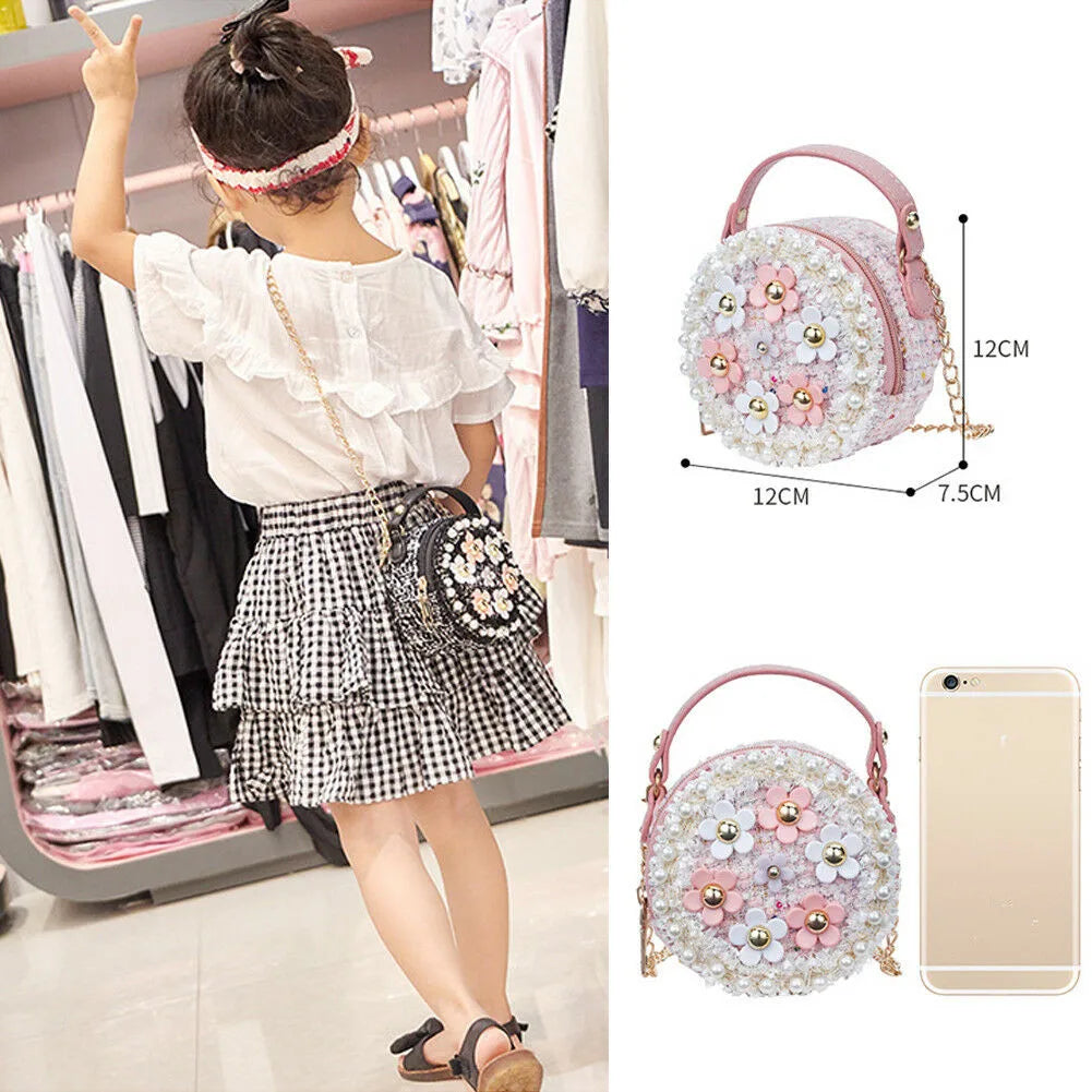 Girls Princess Flower Bag Baby Shoulder Crossbody Handbag