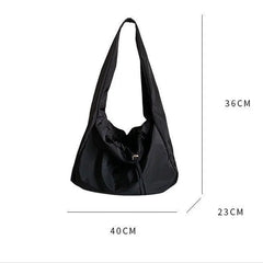 Nylon Bucket Shoulder Bag Soft Tote Handbag