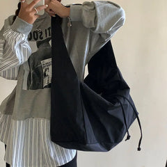 Nylon Bucket Shoulder Bag Purse