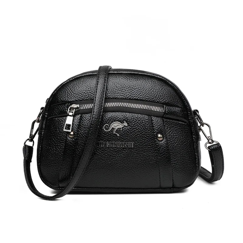 Women Bag PU Small Round Shoulder Messenger Crossbody Bag Soft PUMother Bag
