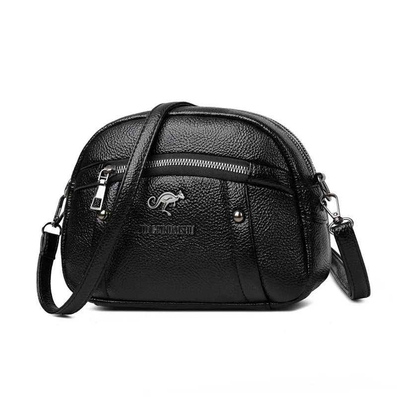 Women Bag PU Small Round Shoulder Messenger Crossbody Bag Soft PUMother Bag