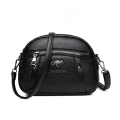 Women Bag PU Small Round Shoulder Messenger Crossbody Bag Soft PUMother Bag