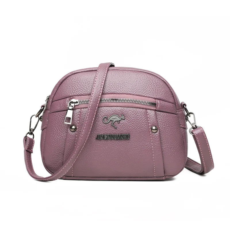 Women Bag PU Small Round Shoulder Fashionable Crossbody Soft Mother Side Purse
