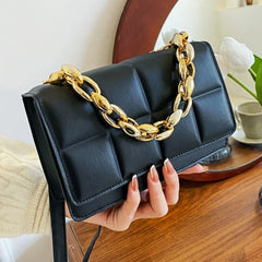 Women Bag Thick Chain Small Shoulder Messenger Bag Square Bag