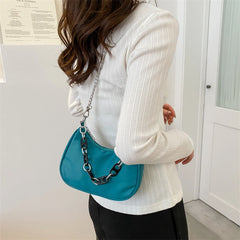 Nylon Armpit Shoulder Purse Canvas Small Shoulder Bag Chains Clutch