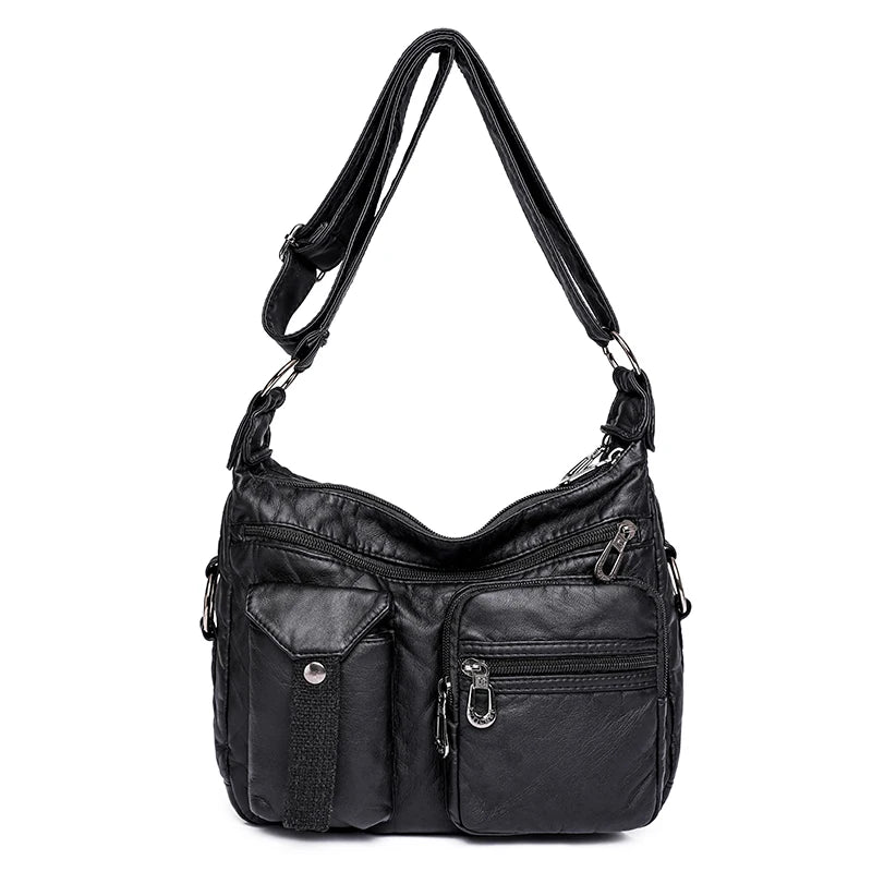 Women Shoulder Bag Soft PU Leather Crossbody Bag Retro Messenger