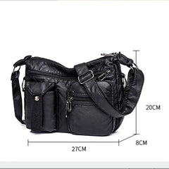 Women Shoulder Bag Soft PU Leather Crossbody Bag Retro Messenger