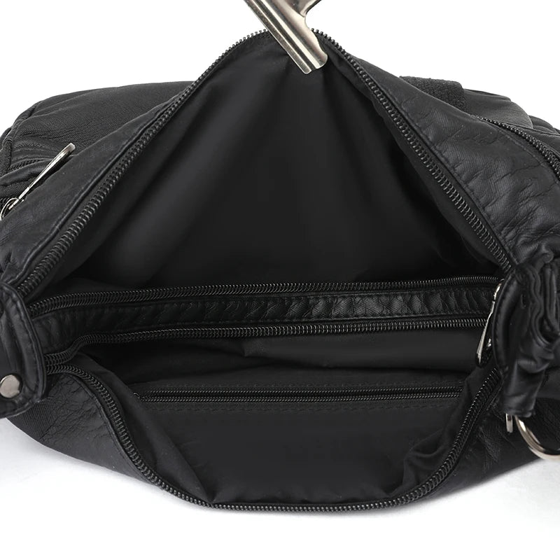 Women Shoulder Bag Soft PU Leather Crossbody Bag Retro Messenger
