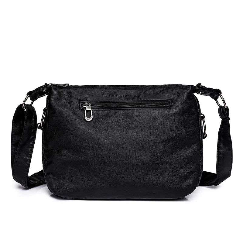 Women Shoulder Bag Soft PU Leather Crossbody Bag Retro Messenger