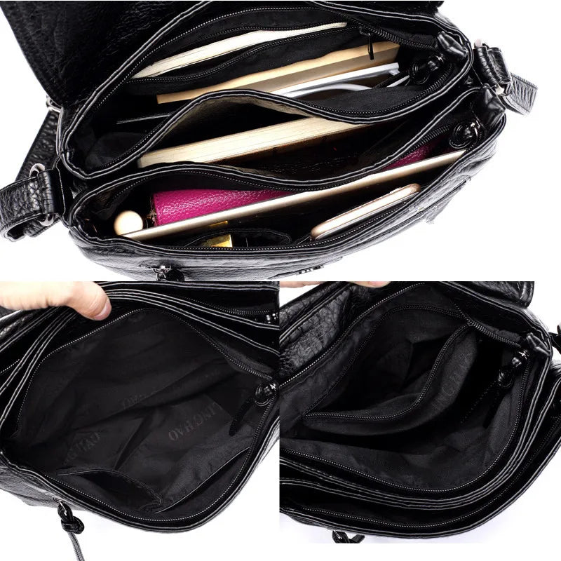 Women's Soft Leather Crossbody Bag - Stylish and Practical