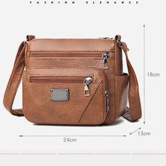 Women Bag Soft PU Leather Bag for Middle-aged Mother Shoulder Bag