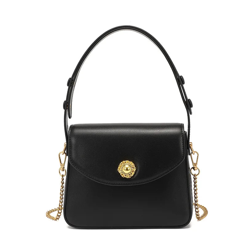 Real Leather Women's Shoulder Bag Crossbody Messenger Flap Handbag