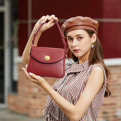 Real Leather Women's Shoulder Bag Crossbody Messenger Flap Handbag