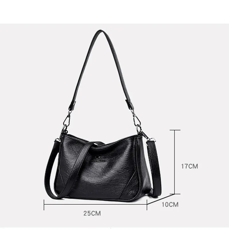 Women Messenger Bag Shoulder Cossbody Solid Bag Retro High Female Bag