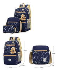 Canvas Backpack for Girls Casual School Shoulder Bag Laptop Rucksack