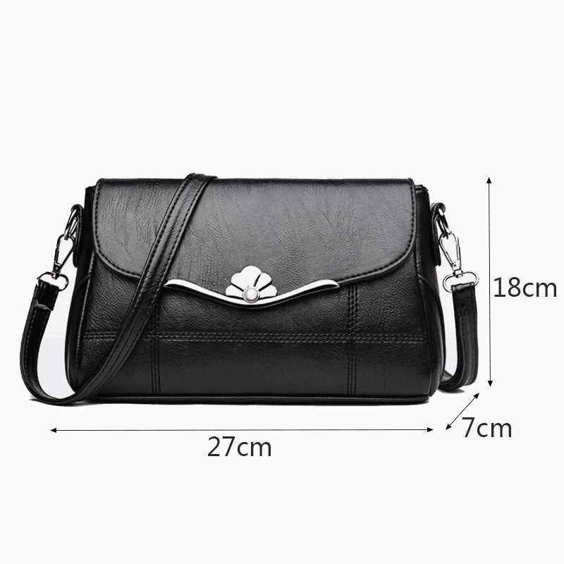 Women Crossbody Bag PU Leather Black&Red