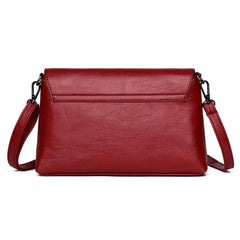 Women Crossbody Bag PU Leather Black&Red