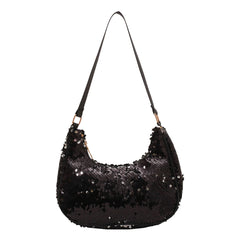 Silver Metal Sequins Chain Woven Bag Hollow Evening Clutch Female Handbag