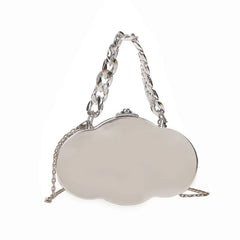 Women Silver Shoulder Bag Chain Messenger Handbag Purse Ladies Dinner Bag