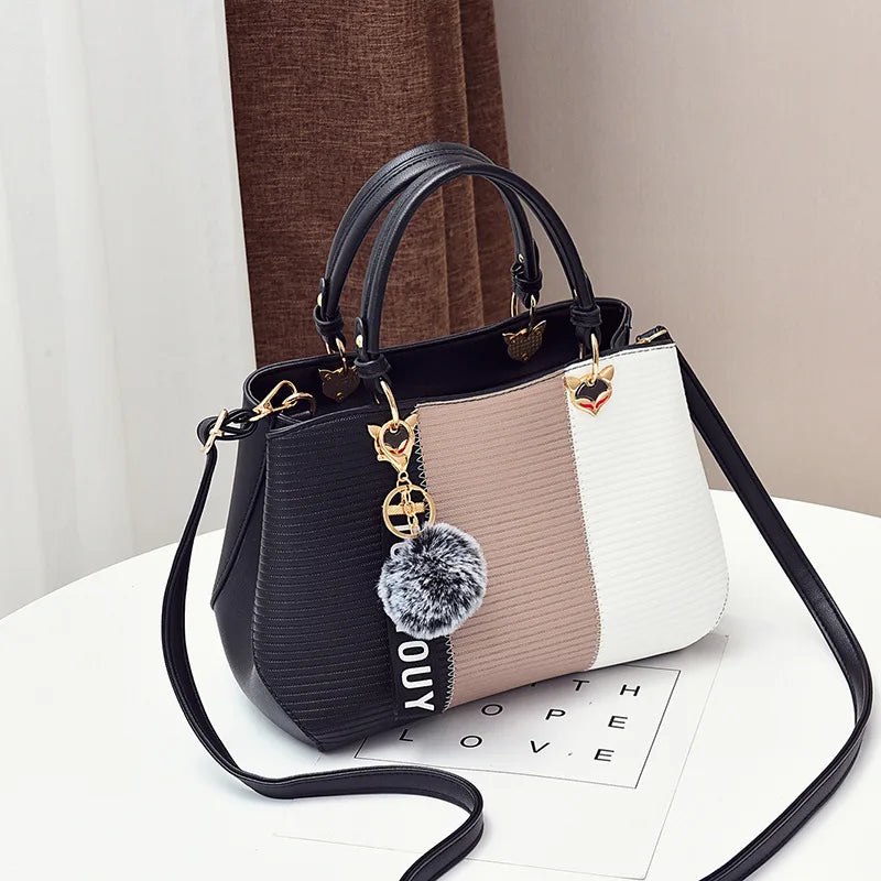 Rivet Bag PU Leather Handbag Women Messenger Shoulder Bag
