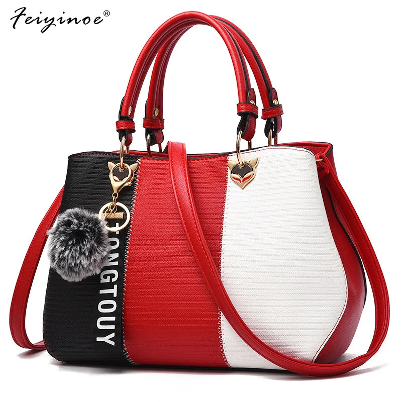 Rivet Bag PU Leather Handbag Women Messenger Shoulder Bag