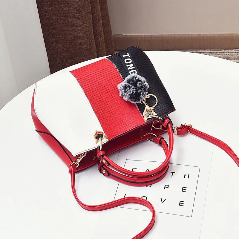 Rivet Bag PU Leather Handbag Women Messenger Shoulder Bag