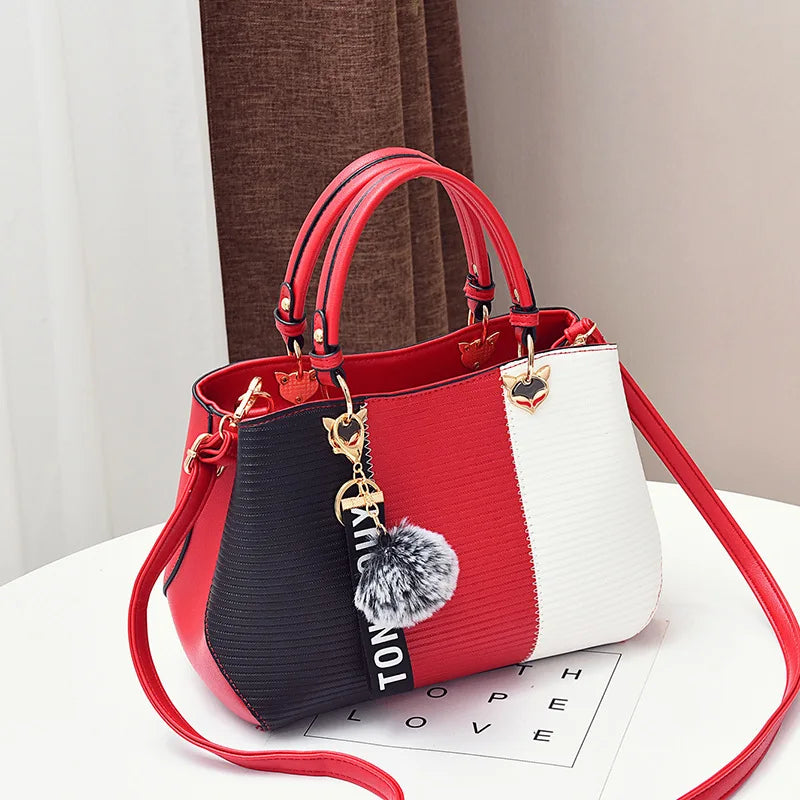 Rivet Bag PU Leather Handbag Women Messenger Shoulder Bag