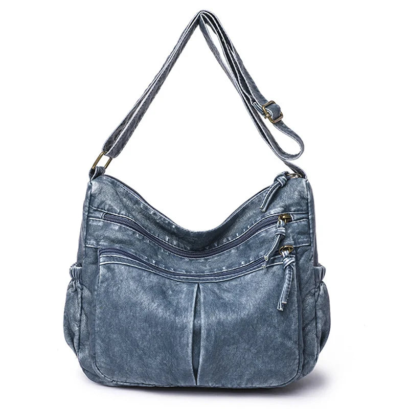 Vintage Leather Shoulder Bag Crossbody Messenger Pack - Brown