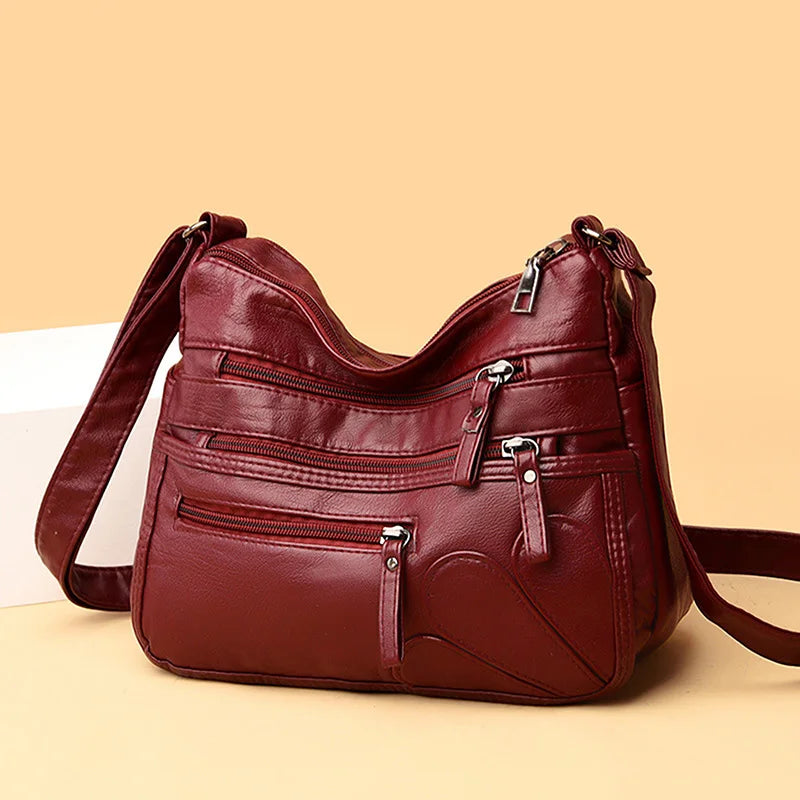 Women Bags Shoulder Bag Washed Leather Handbags Vintage Shoulder Crossbody Class