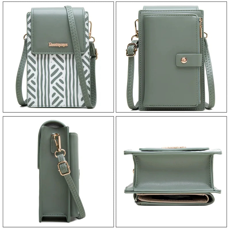 Women Soft Leather Wallets Phone Purse Crossbody Handbag