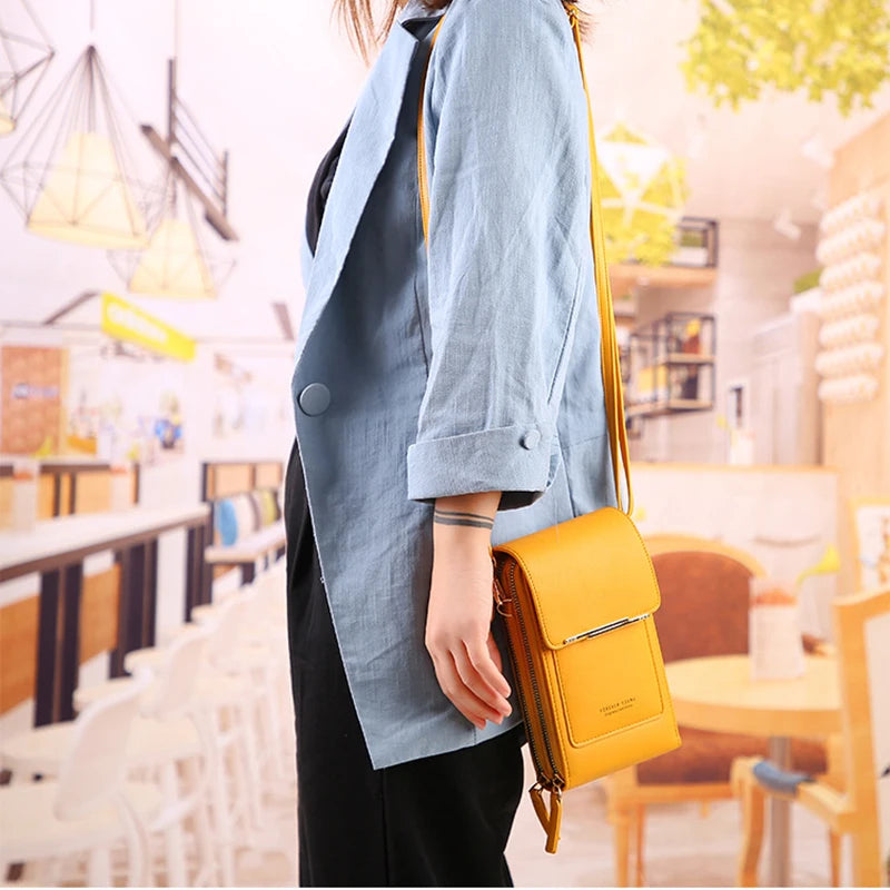 Soft Leather Wallets Touch Screen Cell Phone Purse Handbag