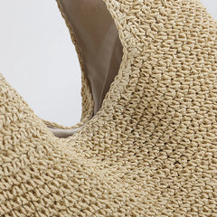 Woven Straw Beach Bag for Women Summer Travel Tote Large Cosmetic Bucket