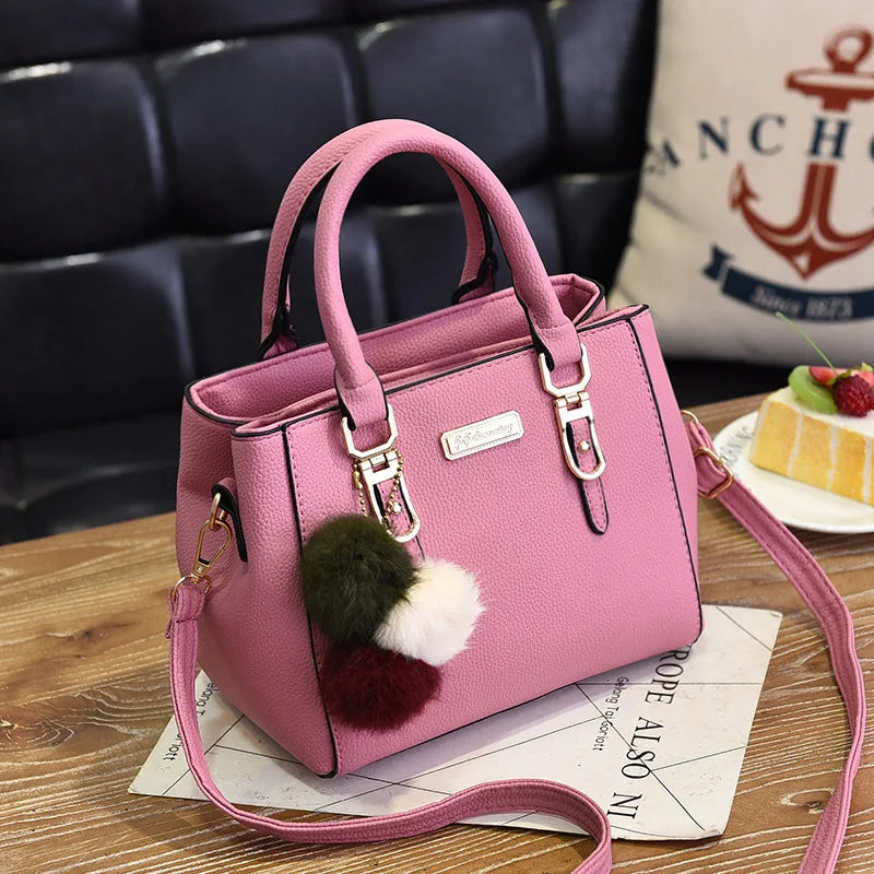 Women Beading Pendant Handbag Ladies Embossed Shoulder Bag