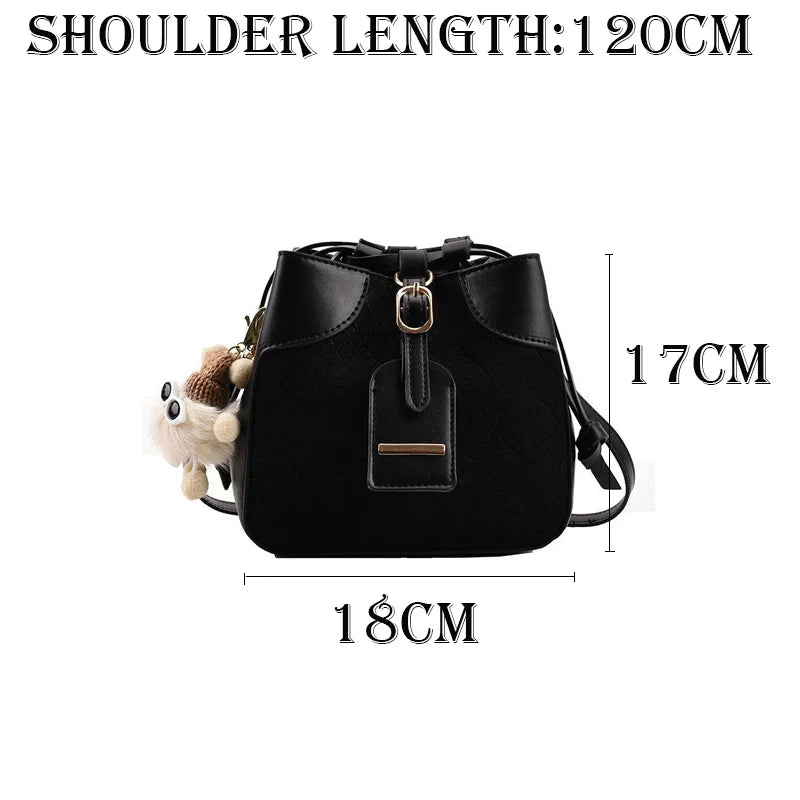 Women Beading Pendant Handbag Embossed Shoulder Bag