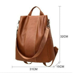 Women Big Brown Backpack Lady Satchel School Rucksack Bag